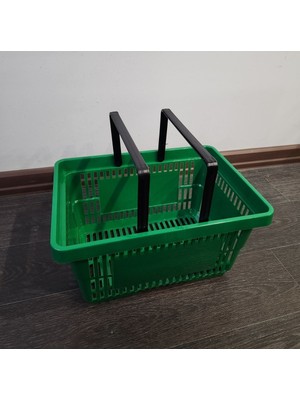 22 Lt Plastik Çift Saplı Alışveriş Market Sepeti