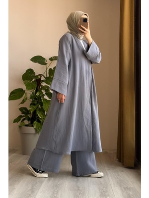 Ande Tesettür Kimono Takım - Gri