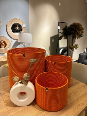 Pail Çok Amaçlı Düzenleyici Kapaklı 3'lü Sepet, Kirli Çamaşır Sepeti,  Organizer