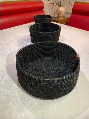 3lü Jüt Hasır Sepet Takımı ,el Dokuma, Çok Amaçlı Sepet, Banyo ve Mutfak Organizeri