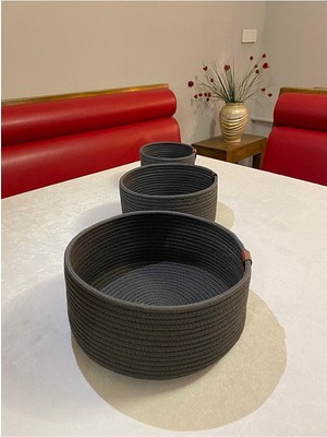 3lü Jüt Hasır Sepet Takımı ,el Dokuma, Çok Amaçlı Sepet, Banyo ve Mutfak Organizeri