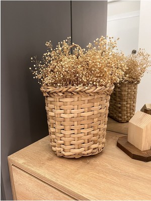 Doğal Bambu El Örmesi Sepet-Askılık