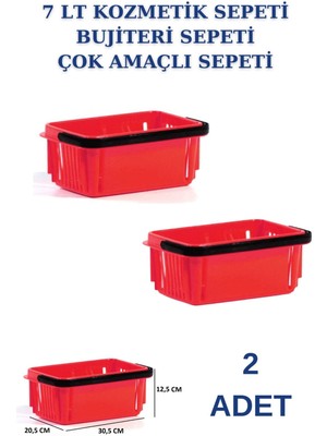 2 Adet 7 Litre Kozmetik Sepeti Bijuteri Sepeti Kırtasiye Sepeti Hırdavat Sepeti
