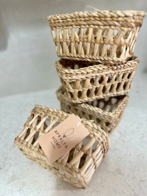 Ev/dekorasyon Özel Tasarım Çok Amaçlı Hasır Sepet / Düzenleyici /hasır Ekmeklik 18 cm