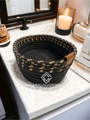 Jüt Hasır Sepet Çift Renk Organizer Ekmek Meyve Sepeti