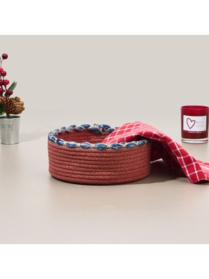 Living Colorful Örgü Ipli Sepet - Renkli - 21X7 cm