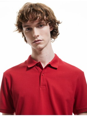 Koton Kısa Kollu Pamuklu Pike Kumaş Polo Yaka Slim Fit Tişört