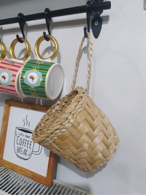 Dekoratif Hasır Sepet Çok Amaçlı Ev Çocuk Mutfak Dekorasyonu Modeli