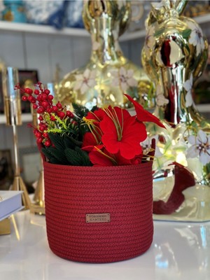 Hasır, Jüt Sepet, Organizer, Düzenleyici, Dekoratif  Sepet, Saksılık, Bohem Tarzı Sepet