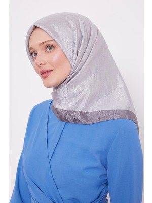 A.gri Halka Desen Monogram Eşarp