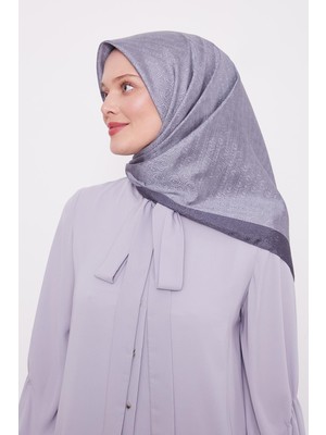 Füme Halka Desen Monogram Eşarp