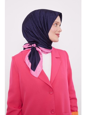 Fuşya Halka Desen Monogram Eşarp