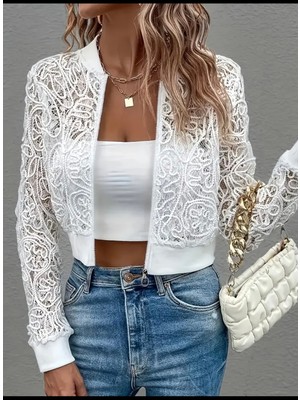 Stanley Kadın Dantelli Örgü Ceket