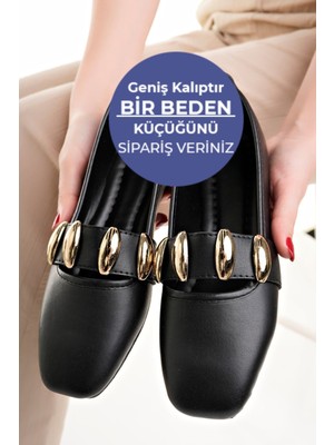 Moda Fırsat Kadın Babet Siyah Şık Ev Iş Ofis Günlük Ayakkabı