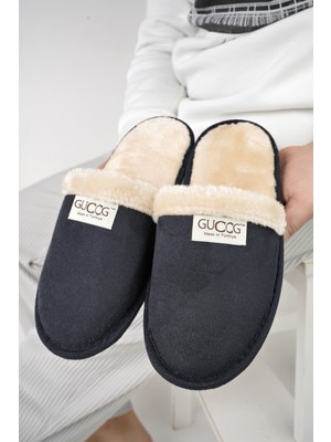 Erkek Siyah Günlük Terlik Peluş Yıkanabilir Ev Terliği Misafir Çeyiz Damat Terliği