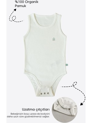 Organik New Basic Uzayan Atlet Body Bebek Boy Ekru