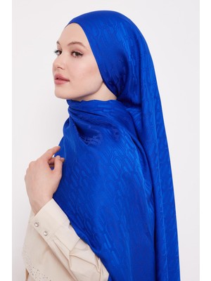 Lêvi D'or Ataç Desen Blue Jakar Şal Saks