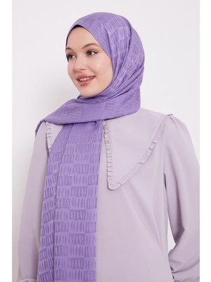 Lila Damla Desen Blue Jakar Şal