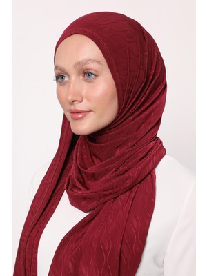 Bordo Premium Hazır Şal