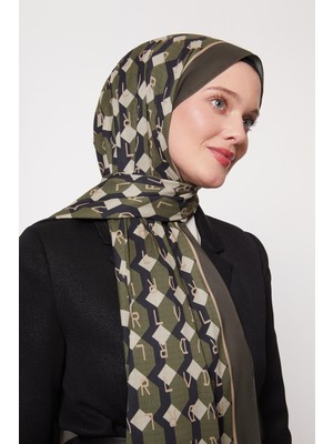 Yeşil Petek Desen Love Şal