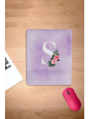 Karmat Dikdörtgen, S Harfi, S Harfi Için Mousepad, Bilek Destekli Konforlu Bilgisayar Faresi Pedi,
