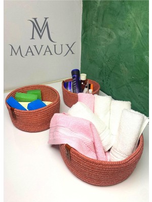 Jüt Hasır Sepet Takımı ,el Dokuma, Çok Amaçlı Sepet, Banyo ve Mutfak Organizeri