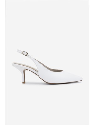 Valmenti Kadın Vegan Beyaz Topuklu Ayakkabı 932 3291 Bn Ayk Y25 Beyaz Cılt