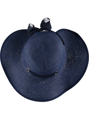 Allegra Tasarım Premium Kadın Fötr Şapka Hasır Dokulu, Ayarlanabilir Güneş Koruyucu