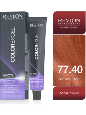Revlon Color Excel 77.40 Yoğun Bakır Karamel Kumral Yarı Kalıcı Saç Boyası 70 ml