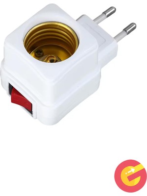 Fişli Açma Kapama Anahtarlı Prize Takılan E27 Ampul Duy, Gece Lambası