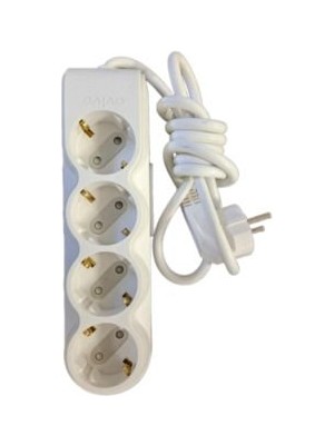 Ovivo Beyaz Dörtlü Çoc. Kor. Grup Priz 5mt