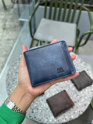 Deriza 5750 Hakiki Deri Erkek Cüzdan Lacivert