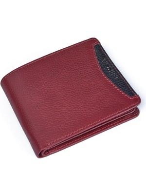 Deriza Oxi Hakiki Erkek Deri Cüzdan Bordo