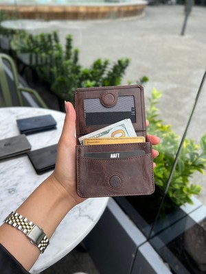 Deriza Focus 9853 Hakiki Deri Erkek Cüzdan Kahverengi