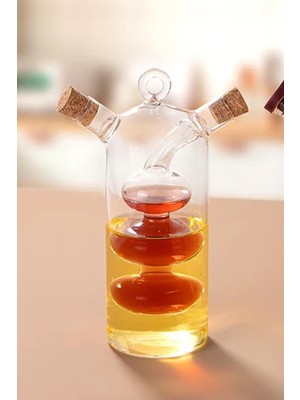 Çift Hazneli Cam Premium Yağdanlık & Sirkelik -360ML Zarif ve Şık Tasarım