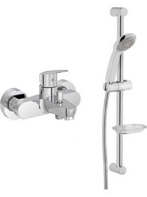 Artema Flow Round Banyo Batarya Artema Solo C Sürgülü Krom El Duşu Seti