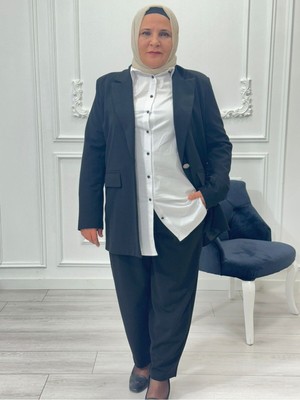 Büyük Beden Krep Kumaş Şalvar Pantolon