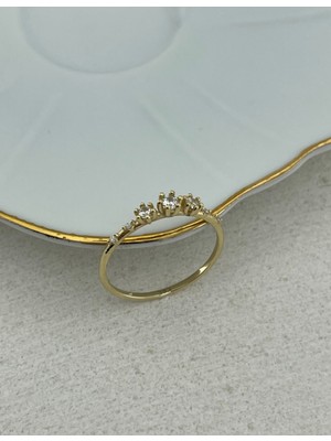 Onseva Kuyumculuk 14 Ayar Altın Mini Taşlı Yüzük