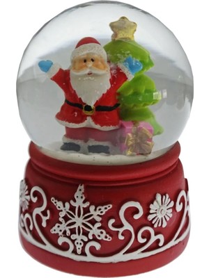 9cm Kar Küre Noel Baba Yılbaşı Çam Ağaç 1 Adet