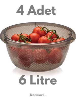 Çok Amaçlı Badya, Hamur Leğeni, Bulaşık Leğeni, 4 Adet - 6 Litre