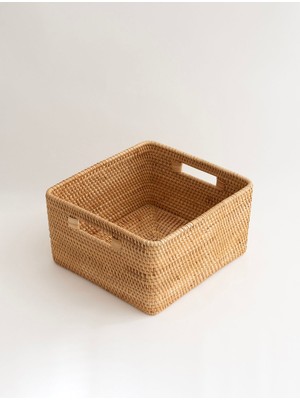 Meander Rattan Orta Boy Saklama Kutusu & Dekoratif Sepet 30X28X16 cm 4584