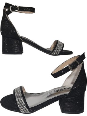 Anıl Kids Kız Çocuk Siyah Tek Bantlı Kalın Topuklu Sandalet Ayakkabı ANK235-978