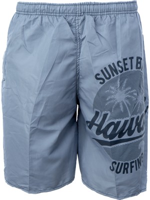 Oppland Erkek Deniz Havuz Şortu Sportif Baskılı Beli Lastikli ve Bağcıklı Cepli Sututmayan Rahat