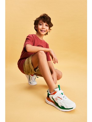 Vicco Massa 346.P24Y.112 Erkek Çocuk Spor Ayakkabı Beyaz Siyah 