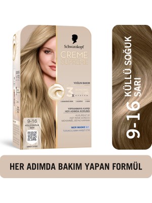 Schwarzkopf Creme Supreme 9-16 Küllü Açık Sarı Kit Saç Boyası