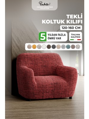 Paulato Lastikli Esnek ve Yıkanabilir Tek Kişilik Koltuk Örtüsü Koltuk Kılıfı - Bordo