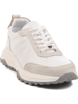Beyaz Hakiki Deri Erkek Sneaker 2606 M