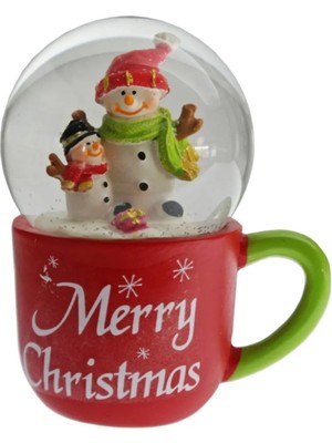 Kar Tane Küre Kardan Adam Noel Fincan Merry Christmas 1 Adet