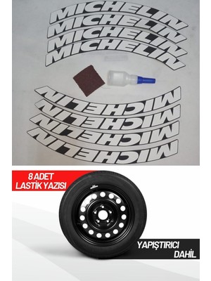 AS Tuning Michelin Motosiklet ve Otomobil Araç 3D Oto Lastik Yazısı Sticker Arma 8 Adet