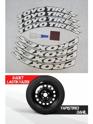 AS Tuning Toyo Tires Proxes Motosiklet ve Otomobil Araç 3D Oto Lastik Yazısı Sticker Arma 8 Adet